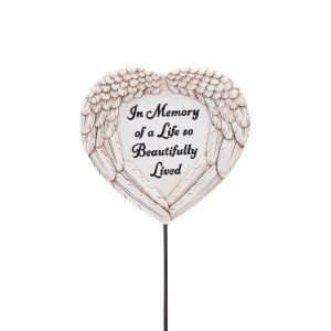 250017401WH 250017401WH (EA) - White 4 1/4"DIA "Memory of a Life so Beautifully Lived" Pick