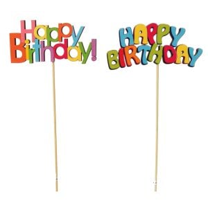 250930665AS 250930665AS (DZ) - Multicolour 4"W X 20"OAH Birthday Cut Out Picks-2 Asst