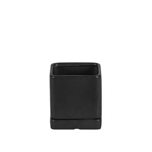 4303073ZBBK030303 4303073ZBBK030303 (EA) - Matte Black 3 1/4 X 3 1/8"SQ Ceramic Zen Pot w/Saucer