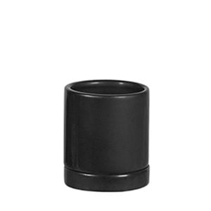 4303085ZBBK0404 4303085ZBBK0404 (EA) - Matte Black 4 1/2"H X 4 1/2"DIA Ceramic Zen Pot w/Saucer