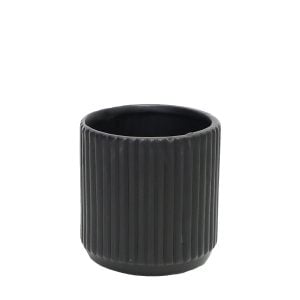 430A11238BK0303 430A11238BK0303 (EA) - Matte Black 3"H × 3"DIA Dolomite Ribbed Loma Pot