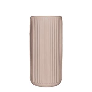 430A11239PK0604 430A11239PK0604 (EA) - Matte Pink 6"H × 4"DIA Dolomite Ribbed Loma Vase