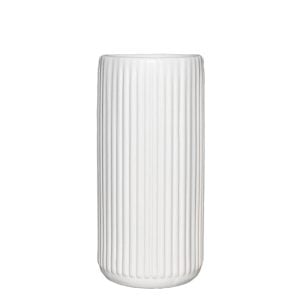 430A11239WH0604 430A11239WH0604 (EA) - Matte White 6"H × 4"DIA Dolomite Ribbed Loma Vase