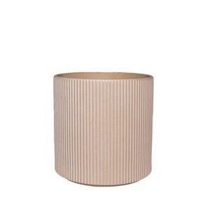 430A11241PK0505 430A11241PK0505 (EA) - Matte Pink 5 1/8"H × 5 1/8"DIA Dolomite Ribbed Loma Pot