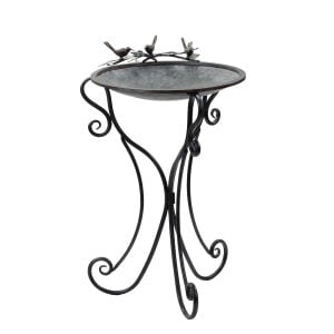 550012199 (EA) - Galvanized 31"H × 20 1/2"DIA Metal Birds/Branch Bird Bath