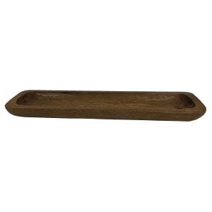 5500W4003BR (EA) - Brown 2 1/4"H × 26 1/4"L × 5 3/4"W Paulownia Wood Tray