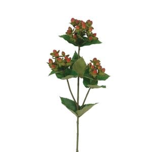 960H65077RDGR (EA) - Red/Green 26"H Polyester Hypericum Spray × 3