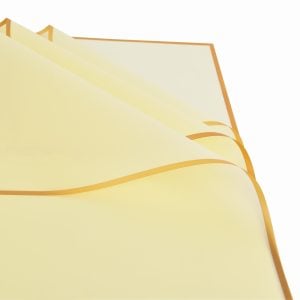 85000KP11BG 85000KP11BG (PKG 50) - Beige/Gold Edge 23"L × 23"W Korean Flat Wrap