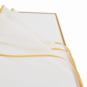 85000KP12CL 85000KP12CL (PKG 50) - Transparent/Gold Edge 23"L × 23"W Korean Flat Wrap