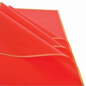 85000KP20RD 85000KP20RD (PKG 50) - Red/Gold Edge 23"L × 23"W Korean Flat Wrap