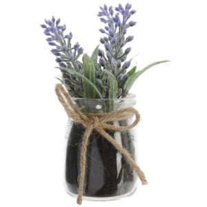 290800763LVCL 290800763LVCL (CS 24) - 5 1/2"H X2 1/4"DIA Lavender in Glass Sand-Filled Vase w/Jute
