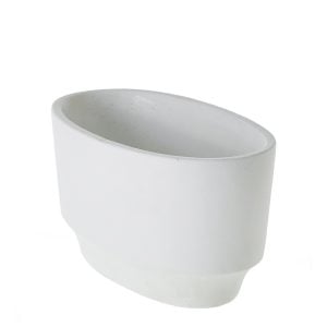 430096825WH040905 430096825WH040905 (EA) - White 4 3/4"H X 9"L X 5"W Ceramic Glendale Boat Planter