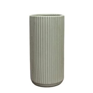 430A11239GR0604 430A11239GR0604 (EA) - Matte Sage 6"H × 4"DIA Dolomite Ribbed Loma Vase