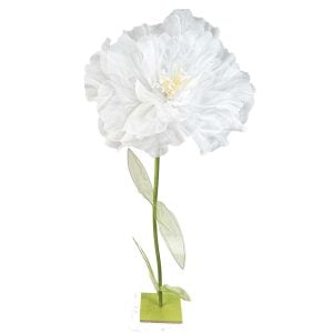 550031887WH4820 (EA) - White 40"H × 20"W Fabric Display Empress Peony