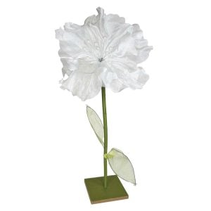 550031888WH3614 (EA) - White 36"H × 14"W Fabric Display Empress Anemone