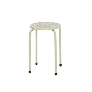 550808320WH1711 (EA) - Off-White 17 1/3"H × 11 1/2"DIA Iron Stackable Stool