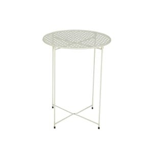 550808321WH2418 (EA) - Off-White 24 1/3"H × 18 1/3"DIA Iron Deco Table