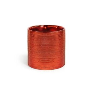43CPT25RDRD0505 43CPT25RDRD0505 (EA) - Red 5 1/4"H × 5 1/4"DIA Metallic Etched Ceramic Pot