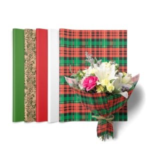 8501824TCAS 8501824TCAS (RM 200) - Plaid/Pine/Solid 18"W" × 24"L Trad. Christmas Tissue Asst