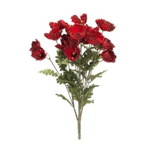 270S38757RD (EA) - Dk Red 20"H Poppy Bush × 24