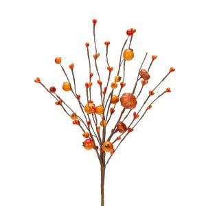 350H66913 350H66913 (EA) - Orange 14 1/2"H Berry/Pumpkin Spray × 15